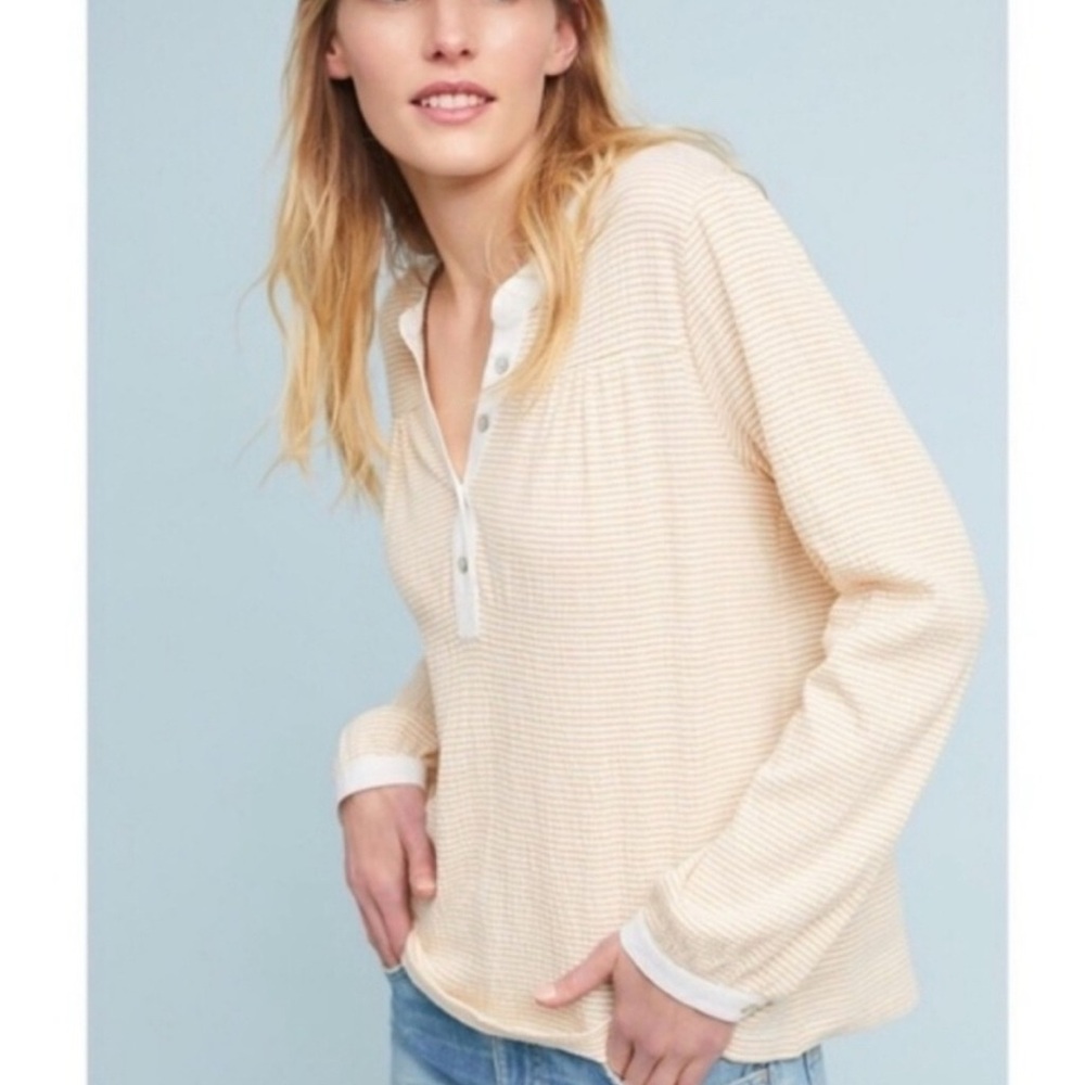 Dolan Cream Striped Button-Down Shirt